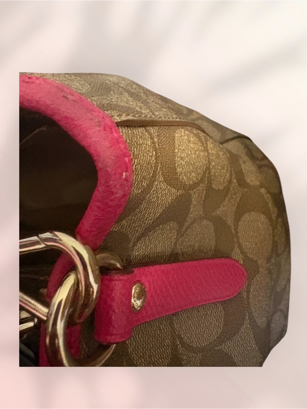 Coach Margot Carryall Satchel with Certificate of Authenticity Pink Trim - Picture 9 of 16